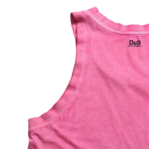Extremely beautiful item DOLCE&GABBANA Dolce &amp; Gabbana D&G Tank top shirt, printed, pink, used, 4a004144