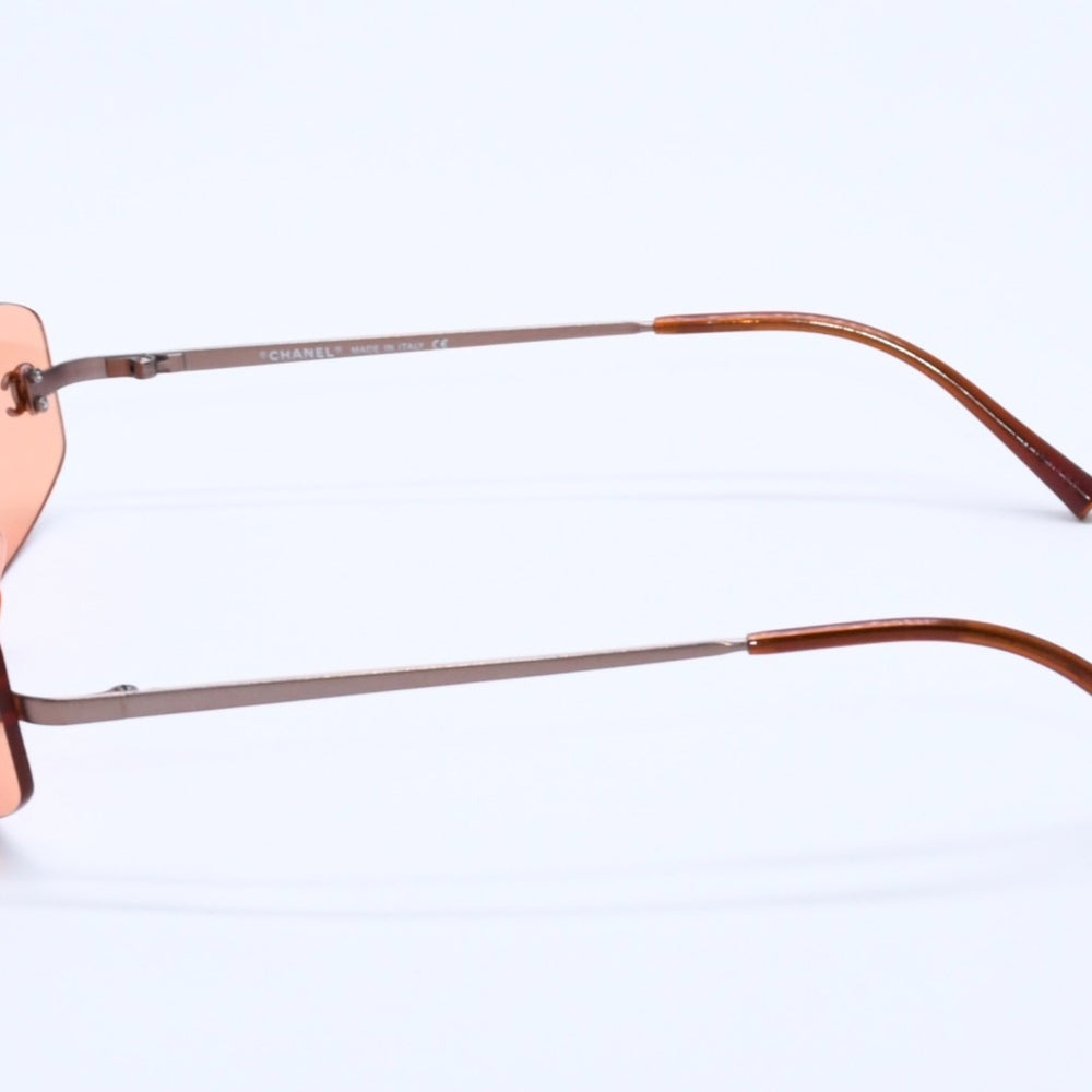 Very Good Condition CHANEL Rimless Sunglasses Eyewear 4002- c.124/22 Size 57□19 130 Here Mark Used 4a003986