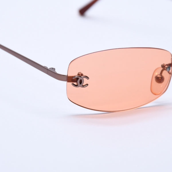 Very Good Condition CHANEL Rimless Sunglasses Eyewear 4002- c.124/22 Size 57□19 130 Here Mark Used 4a003986