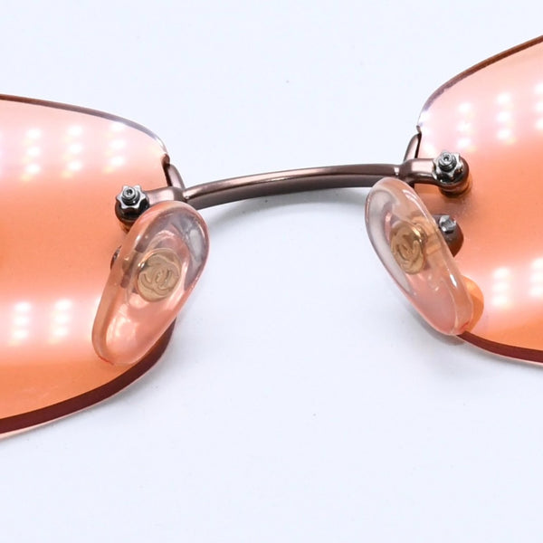 Very Good Condition CHANEL Rimless Sunglasses Eyewear 4002- c.124/22 Size 57□19 130 Here Mark Used 4a003986