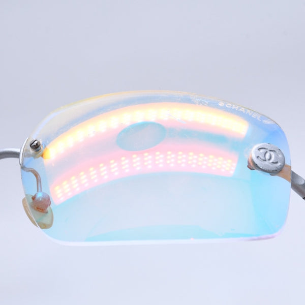CHANEL Rimless Sunglasses Eyewear Coco Mark Silver Multicolor Plastic Metal Good Condition Used 4a004026
