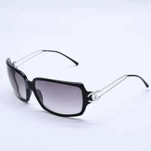 CHANEL シャネル サングラス アイウェア 5037 c.501/11 サイズ120 ココマーク ブラック シルバー 美品 中古 4a004050