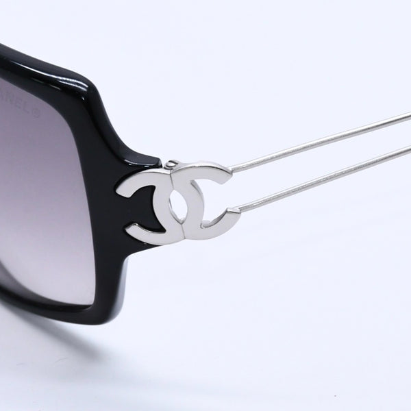 CHANEL シャネル サングラス アイウェア 5037 c.501/11 サイズ120 ココマーク ブラック シルバー 美品 中古 4a004050