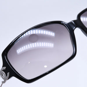 CHANEL シャネル サングラス アイウェア 5037 c.501/11 サイズ120 ココマーク ブラック シルバー 美品 中古 4a004050