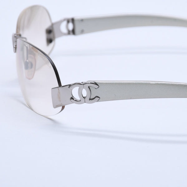 極美品 CHANEL シャネル リムレス サングラス アイウェア 4037 c.124/6I サイズ59□15 125 ココマーク シルバー クリア 中古 4a004070