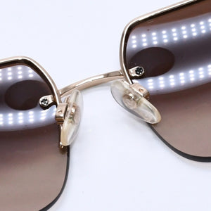 New and unused CHANEL Half Rim Sunglasses Eyewear 4107-B c.125/13 Size 62□15 125 Gold Brown Used 4a004027