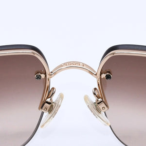 New and unused CHANEL Half Rim Sunglasses Eyewear 4107-B c.125/13 Size 62□15 125 Gold Brown Used 4a004027