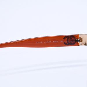 New and unused CHANEL Half Rim Sunglasses Eyewear 4107-B c.125/13 Size 62□15 125 Gold Brown Used 4a004027