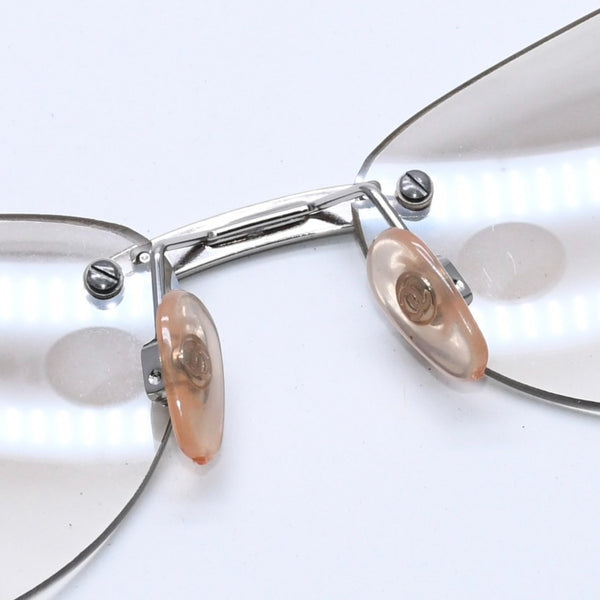 極美品 CHANEL シャネル リムレス サングラス アイウェア 4037 c.124/6I サイズ59□15 125 ココマーク シルバー クリア 中古 4a004070