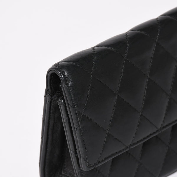 極美品 CHROME HEARTS クロムハーツ ディナーバッグ クラッチバッグ ラージダガー マトラッセ ラムスキン ブラック 中古 4a004093