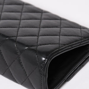 極美品 CHROME HEARTS クロムハーツ ディナーバッグ クラッチバッグ ラージダガー マトラッセ ラムスキン ブラック 中古 4a004093