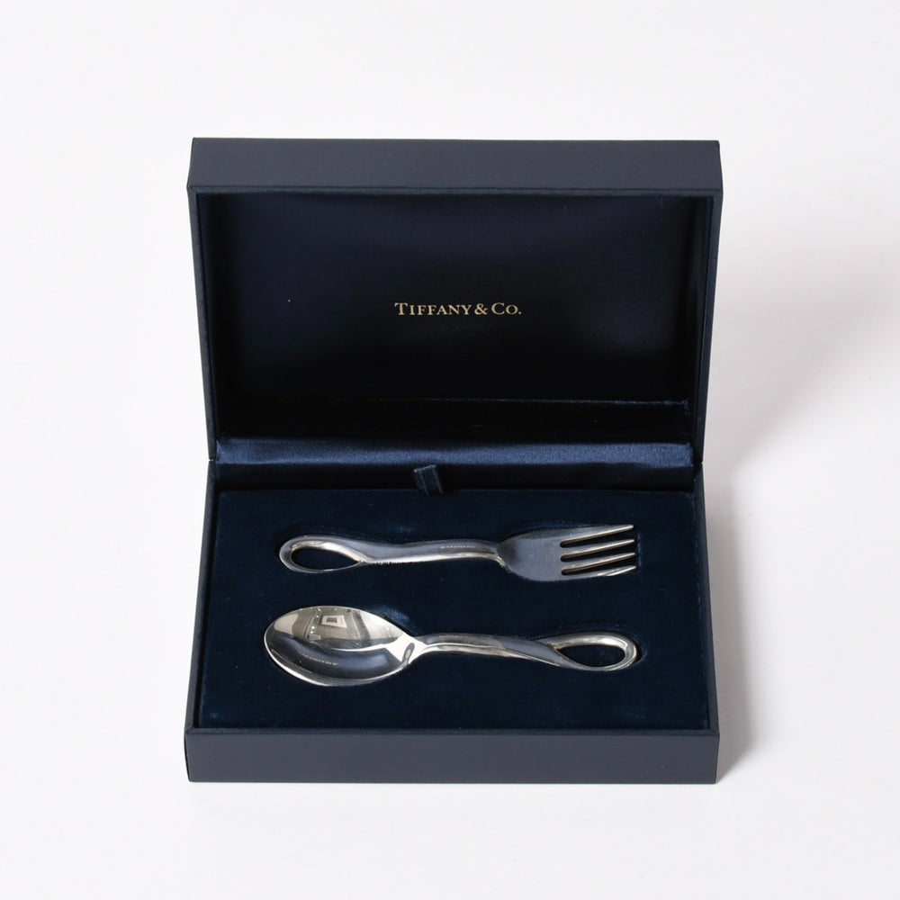 TIFFANY & Co. Tiffany spoon fork 2 piece set silver sterling silver mint condition used 4a003631