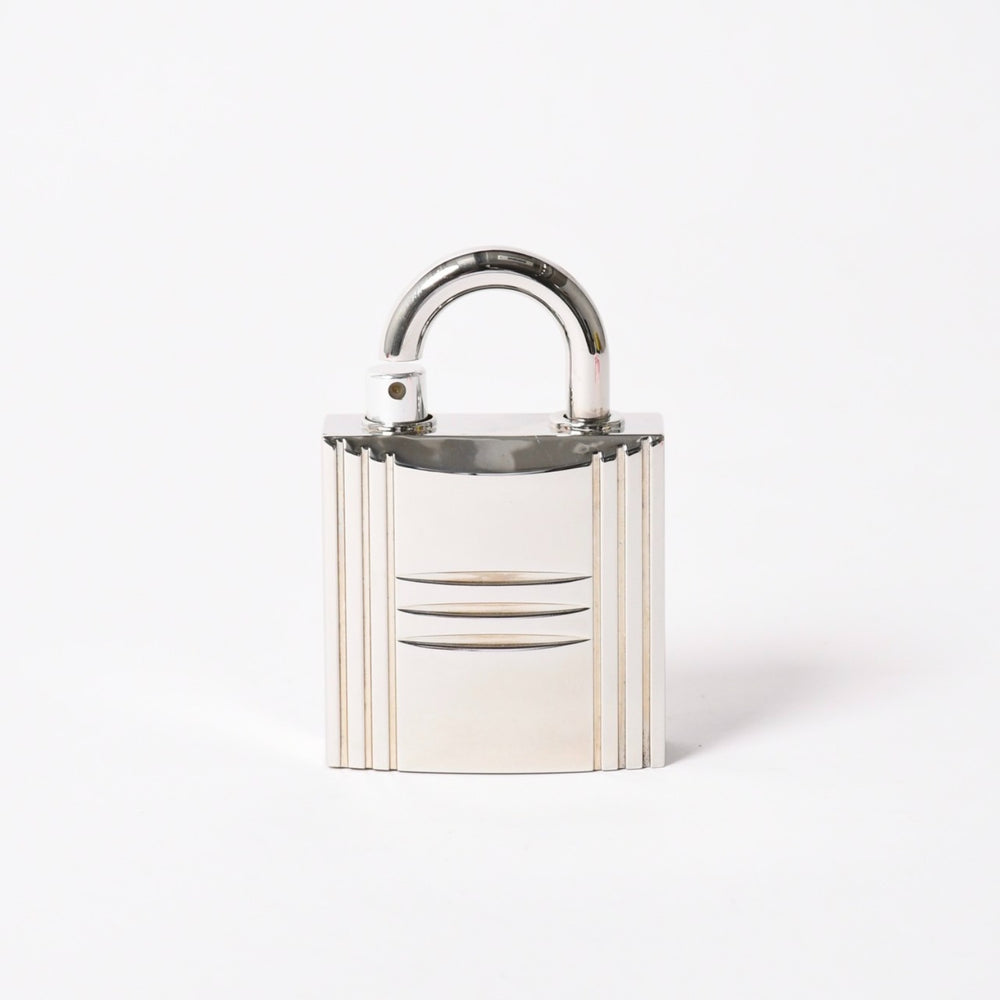 極美品 HERMES エルメス カデナモチーフ パフェボトル シルバー 香水 香水ボトル オブジェ シルバーカラー 中古 4a003671
