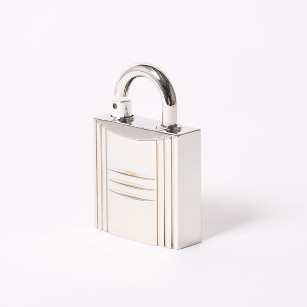 極美品 HERMES エルメス カデナモチーフ パフェボトル シルバー 香水 香水ボトル オブジェ シルバーカラー 中古 4a003671