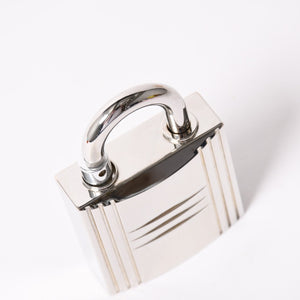 極美品 HERMES エルメス カデナモチーフ パフェボトル シルバー 香水 香水ボトル オブジェ シルバーカラー 中古 4a003671