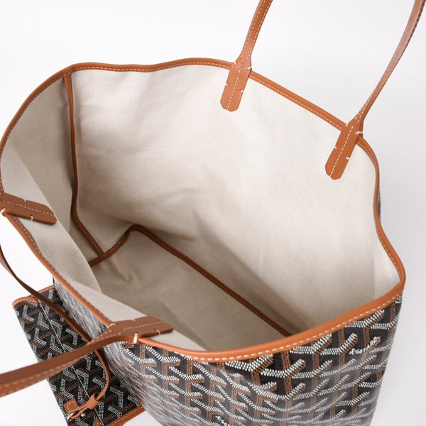 New and unused GOYARD Saint Louis PM bag tote bag STLCROPMLTY01CL03P brown PVC leather used 4a002824