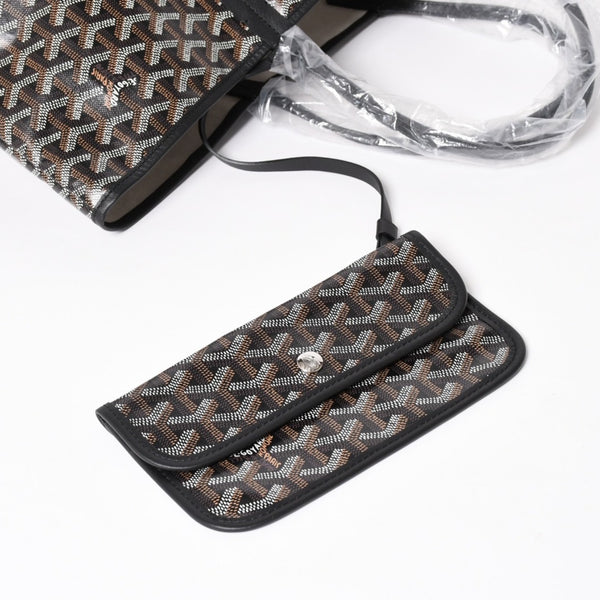 New and unused GOYARD Saint Louis PM bag tote bag STLCROPMLTY01CL01P black PVC leather used 4a002825