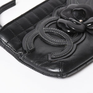 CHANEL シャネル チョコバー カメリア NO.5 ココマーク チェーンショルダーバッグ 10番台 レザー ブラック シルバー金具 美品 中古 4a004249