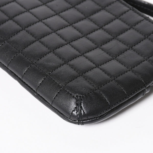 CHANEL シャネル チョコバー カメリア NO.5 ココマーク チェーンショルダーバッグ 10番台 レザー ブラック シルバー金具 美品 中古 4a004249