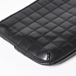 CHANEL シャネル チョコバー カメリア NO.5 ココマーク チェーンショルダーバッグ 10番台 レザー ブラック シルバー金具 美品 中古 4a004249