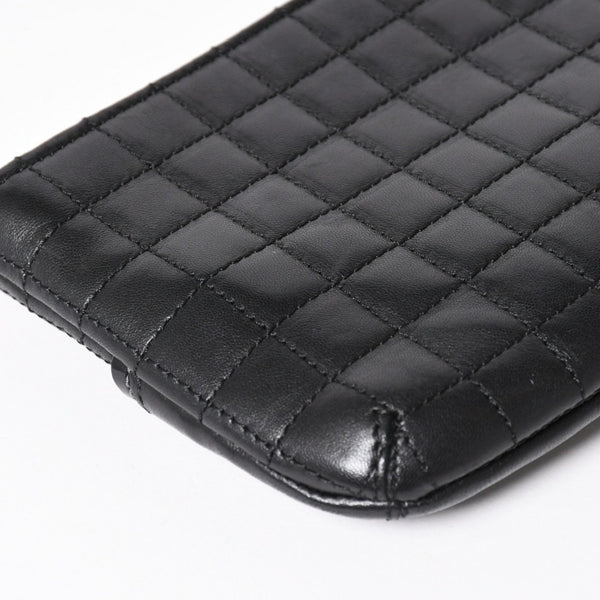 CHANEL シャネル チョコバー カメリア NO.5 ココマーク チェーンショルダーバッグ 10番台 レザー ブラック シルバー金具 美品 中古 4a004249