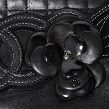 画像をギャラリービューアに読み込む, CHANEL シャネル チョコバー カメリア NO.5 ココマーク チェーンショルダーバッグ 10番台 レザー ブラック シルバー金具 美品 中古 4a004249