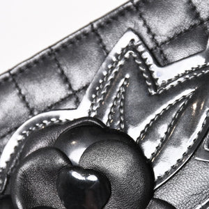 CHANEL シャネル チョコバー カメリア NO.5 ココマーク チェーンショルダーバッグ 10番台 レザー ブラック シルバー金具 美品 中古 4a004249
