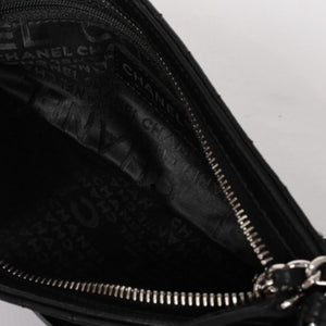 CHANEL シャネル チョコバー カメリア NO.5 ココマーク チェーンショルダーバッグ 10番台 レザー ブラック シルバー金具 美品 中古 4a004249