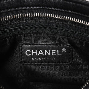 CHANEL シャネル チョコバー カメリア NO.5 ココマーク チェーンショルダーバッグ 10番台 レザー ブラック シルバー金具 美品 中古 4a004249