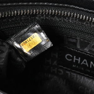 CHANEL シャネル チョコバー カメリア NO.5 ココマーク チェーンショルダーバッグ 10番台 レザー ブラック シルバー金具 美品 中古 4a004249