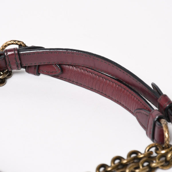 BOTTEGA VENETA Intrecciato Olimpianot Chain Shoulder Red Calf Wine Red Good Condition Used 4a003896