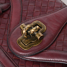 画像をギャラリービューアに読み込む, BOTTEGA VENETA ボッテガヴェネタ イントレチャート オリンピアノット チェーンショルダー レッド カーフ ワインレッド 美品 中古 4a003896