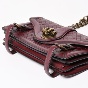 BOTTEGA VENETA Intrecciato Olimpianot Chain Shoulder Red Calf Wine Red Good Condition Used 4a003896