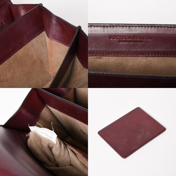 BOTTEGA VENETA Intrecciato Olimpianot Chain Shoulder Red Calf Wine Red Good Condition Used 4a003896