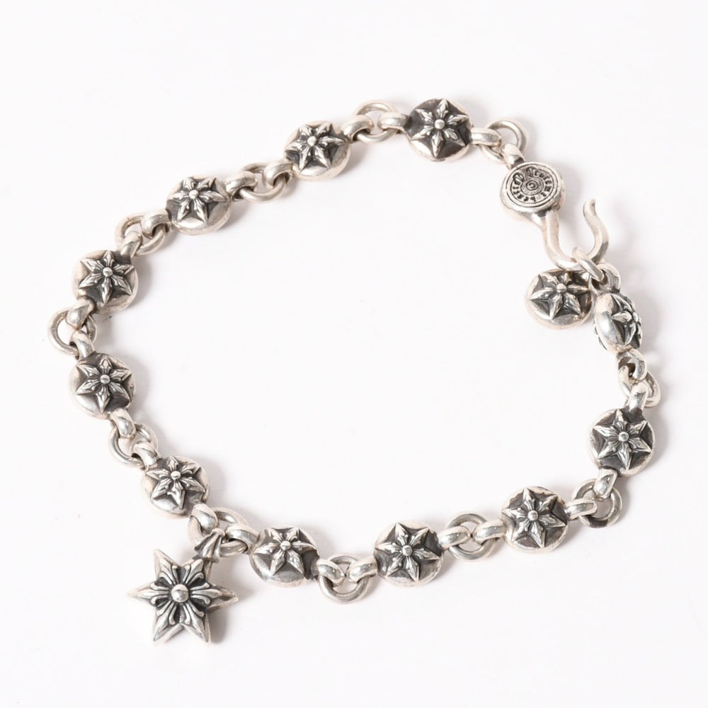 極美品 CHROME HEARTS クロムハーツ #1 スターボール ブレスレット 重量約53.1g 1991/.925刻印 12LINK 中古 4a004089