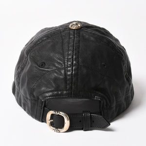 New and unused CHROME HEARTS CH Cross Spider Web Leather Cap Hat Sheepskin Leather Silver 925 Black Used 4a004021