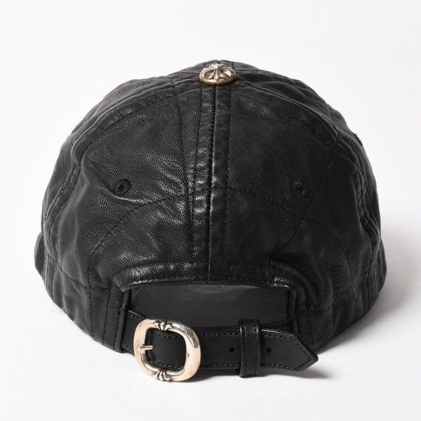 New and unused CHROME HEARTS CH Cross Spider Web Leather Cap Hat Sheepskin Leather Silver 925 Black Used 4a004021