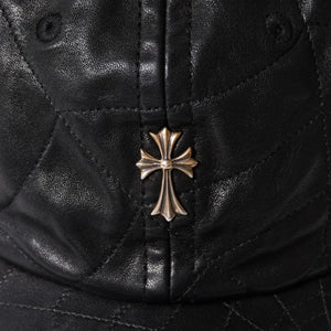 New and unused CHROME HEARTS CH Cross Spider Web Leather Cap Hat Sheepskin Leather Silver 925 Black Used 4a004021