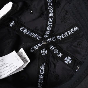 New and unused CHROME HEARTS CH Cross Spider Web Leather Cap Hat Sheepskin Leather Silver 925 Black Used 4a004021