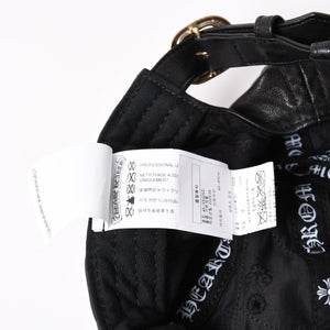 New and unused CHROME HEARTS CH Cross Spider Web Leather Cap Hat Sheepskin Leather Silver 925 Black Used 4a004021