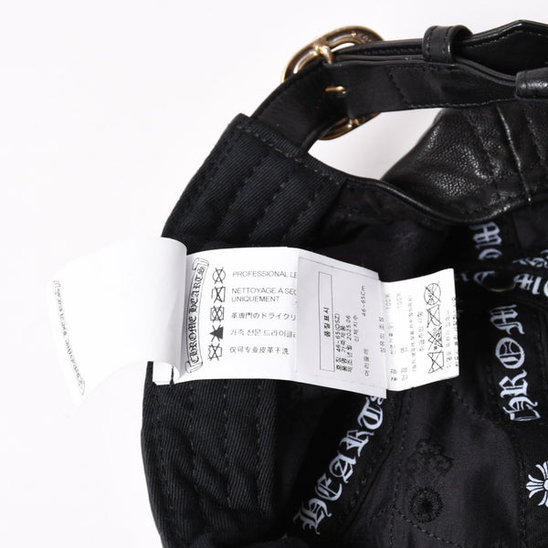 New and unused CHROME HEARTS CH Cross Spider Web Leather Cap Hat Sheepskin Leather Silver 925 Black Used 4a004021