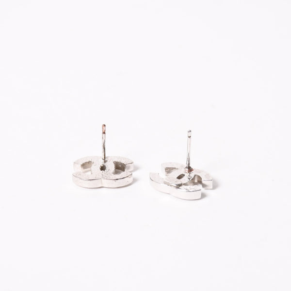 CHANEL シャネル ココマーク ピアス アクセサリー 重量約3.74g 06V刻印 メタル ラインストーン シルバー 両耳用 美品 中古 4a003136