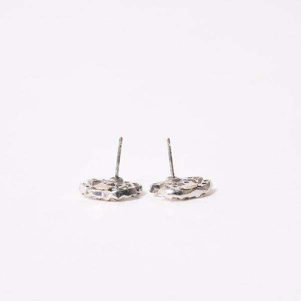 CHANEL シャネル ココマーク ピアス 重量約3.26g 05C刻印 メタル ラインストーン クリア シルバー 両耳用 美品 中古 4a003145