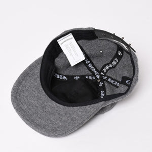 New and unused CHROME HEARTS TRUCKER CAP CH Patch Trucker Cap ONE SIZE Gray Wool Silver 925 Used 4a004099