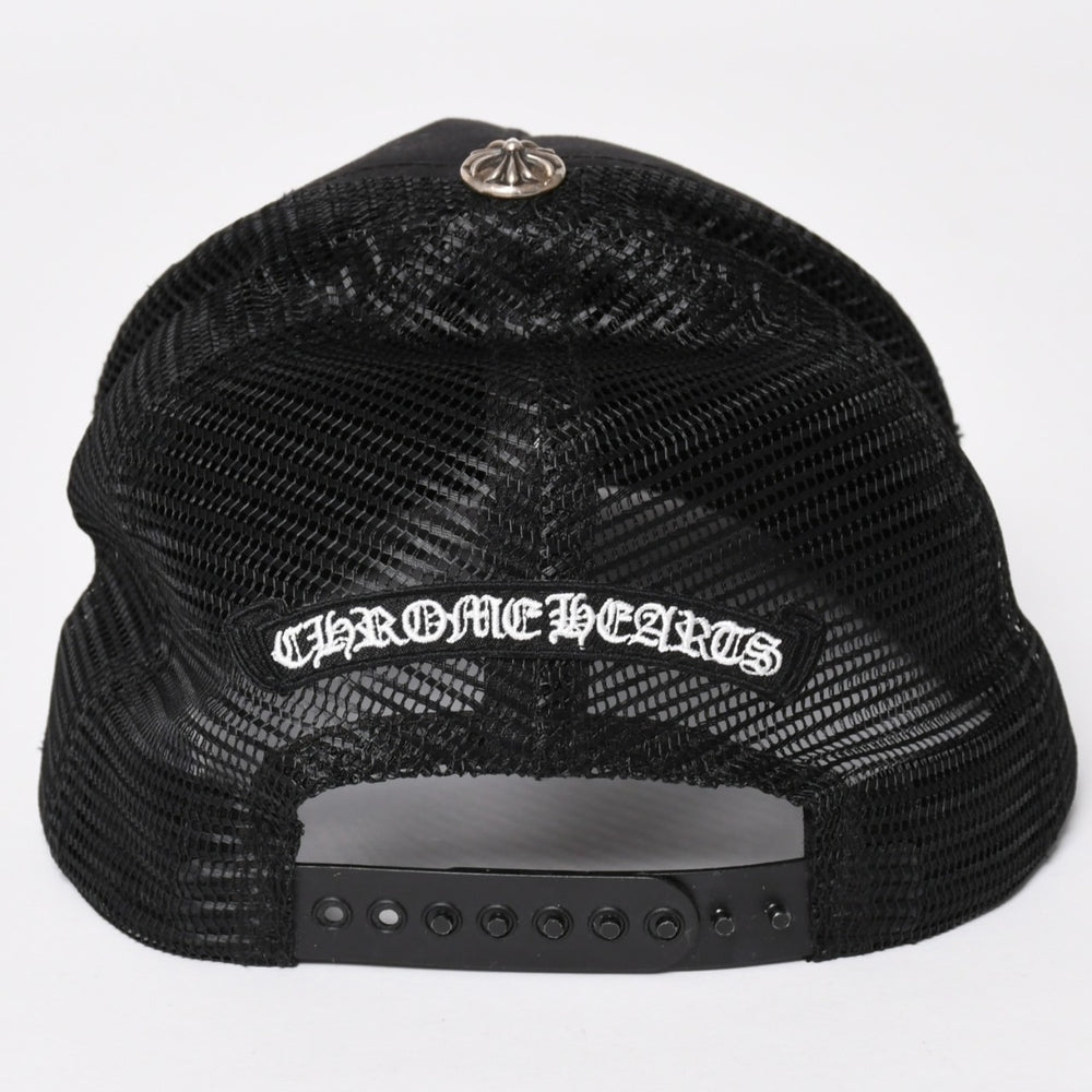Very Good Condition CHROME HEARTS Baseball Cap CH Cross Embroidery Trucker Cap Hat Black 4a004103