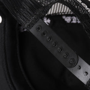 極美品 CHROME HEARTS クロムハーツ ベースボールキャップ CHクロス 刺繍 トラッカーキャップ 帽子 ブラック 4a004103
