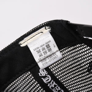 極美品 CHROME HEARTS クロムハーツ ベースボールキャップ CHクロス 刺繍 トラッカーキャップ 帽子 ブラック 4a004103