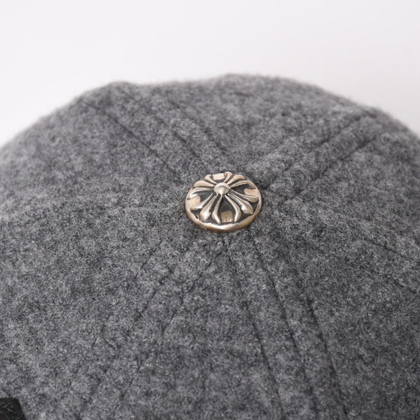 New and unused CHROME HEARTS TRUCKER CAP CH Patch Trucker Cap ONE SIZE Gray Wool Silver 925 Used 4a004099