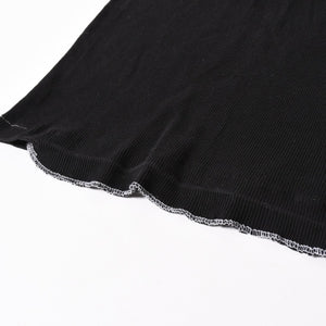 CHROME HEARTS クロムハーツ リブタンクトップ ノースリーブ ブラック Mサイズ CHクロス スクロールラベル Tバー 美品 中古 4a004106