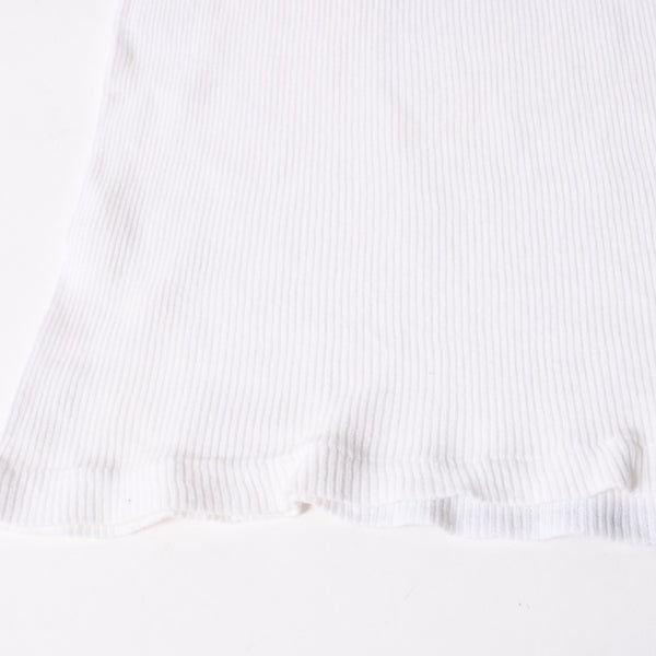 CHROME HEARTS Ribbed Tank Top Sleeveless White L Size CH Cross Scroll Label T Bar Good Condition Used 4a004071